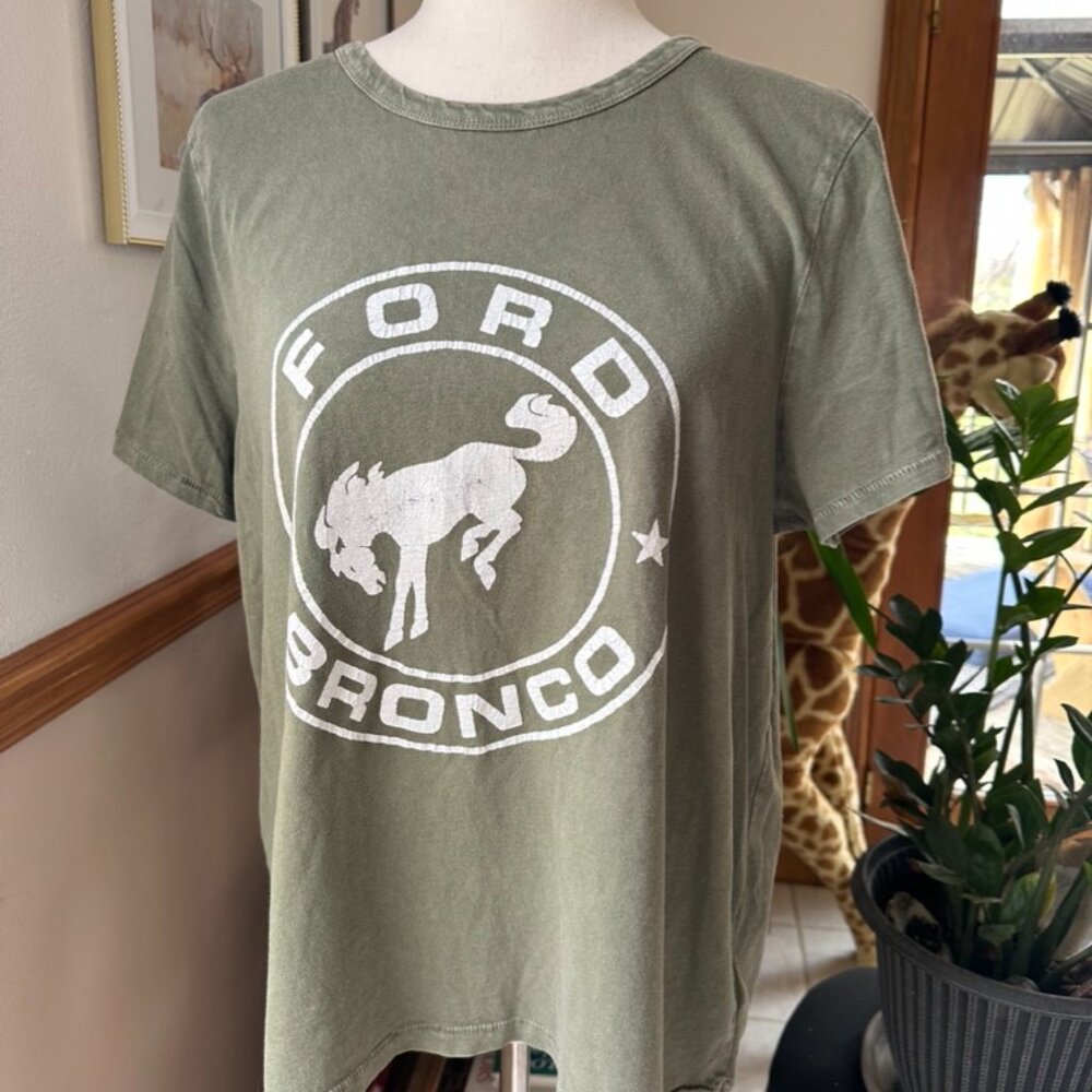 Lucky Brand Ford Bronco Tee, Womens XL, Bucking Horse Logo